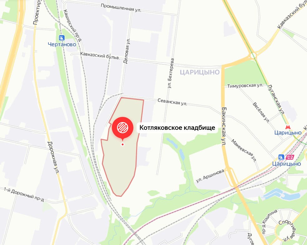 Котляковское кладбище на карте