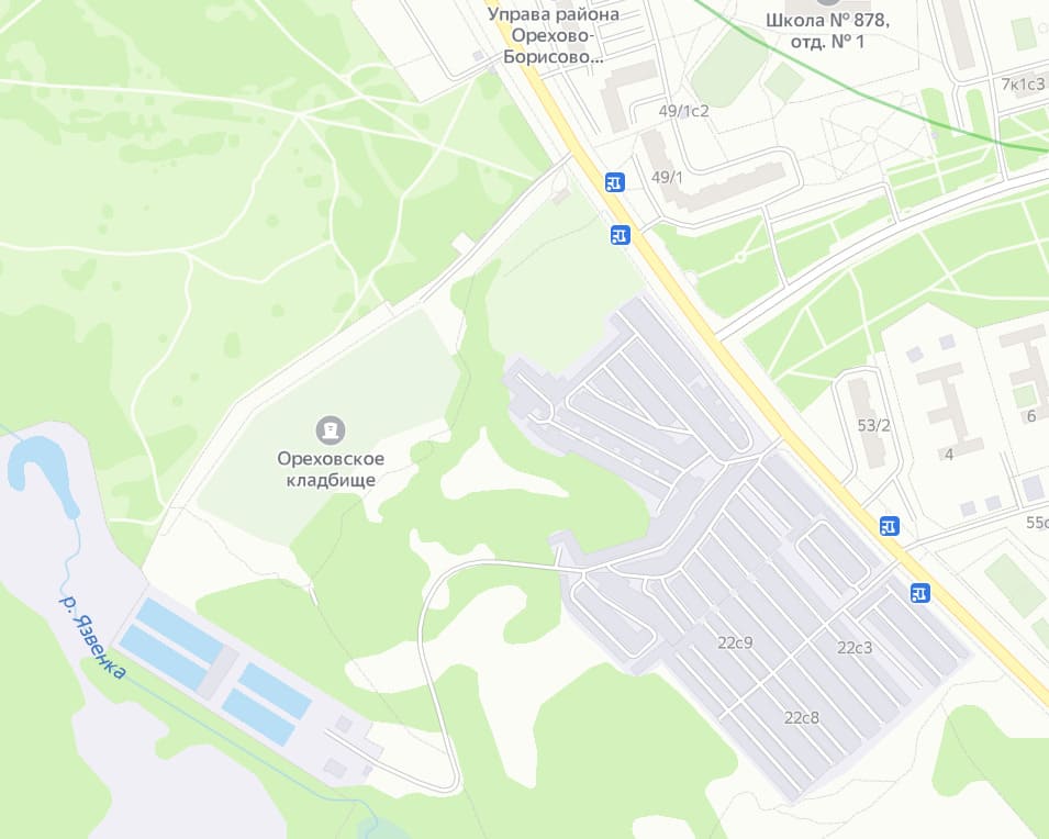 Ореховское кладбище на карте