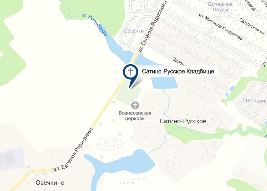 Кладбище Сатино-Русское на карте