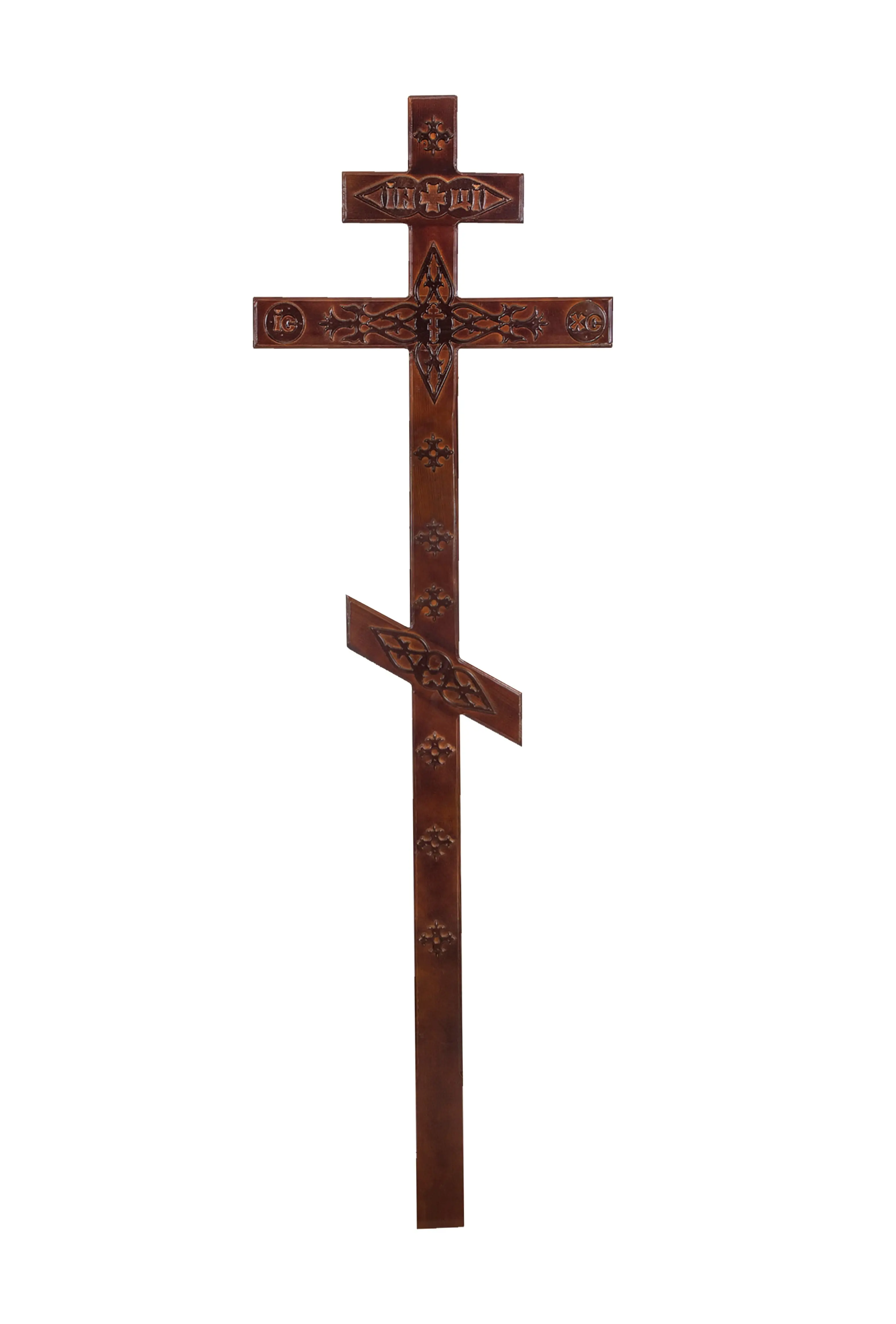 крест на могилу Прямой с декором темный