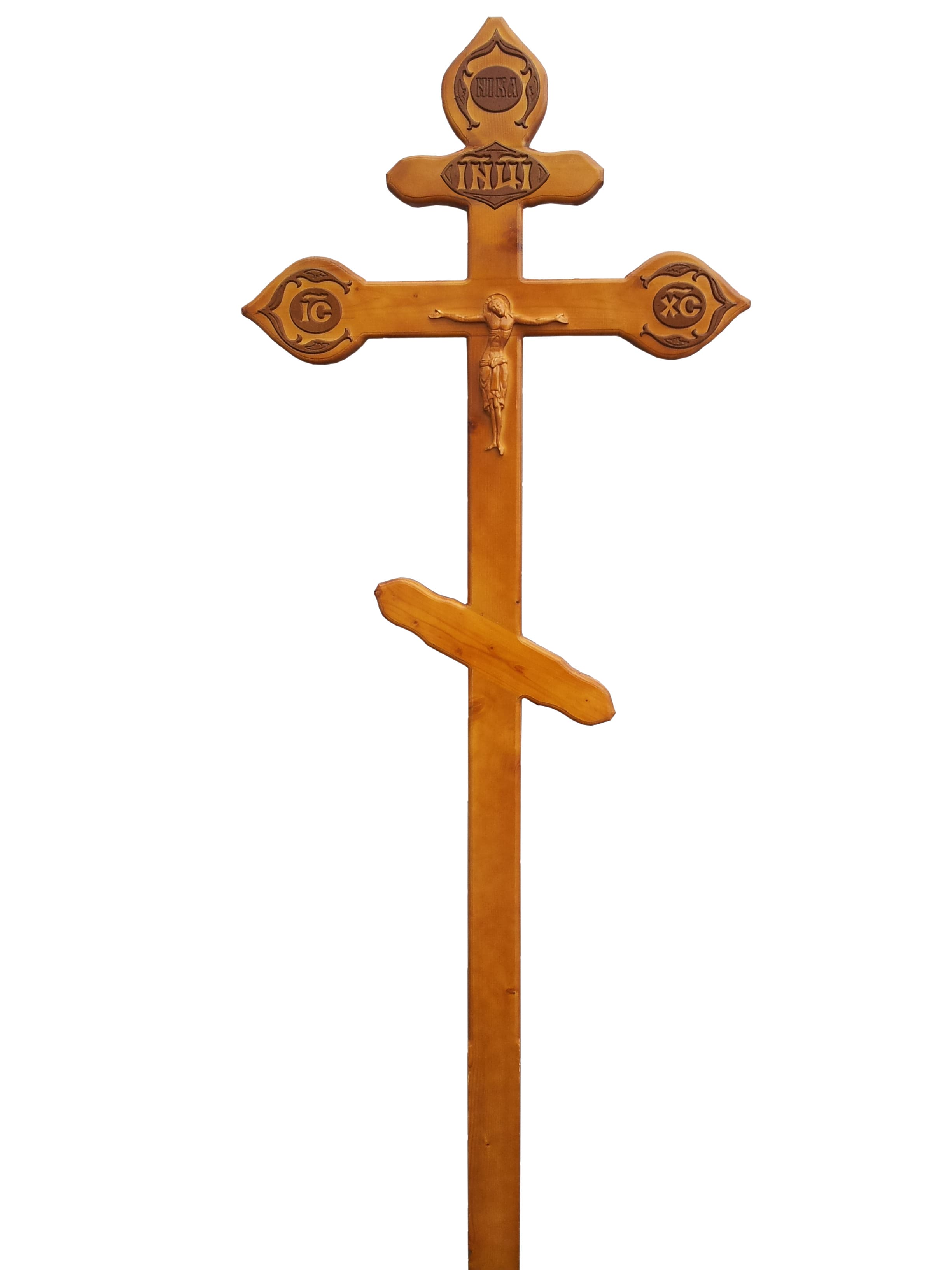 крест на могилу Фигурный с орнаментом светлый