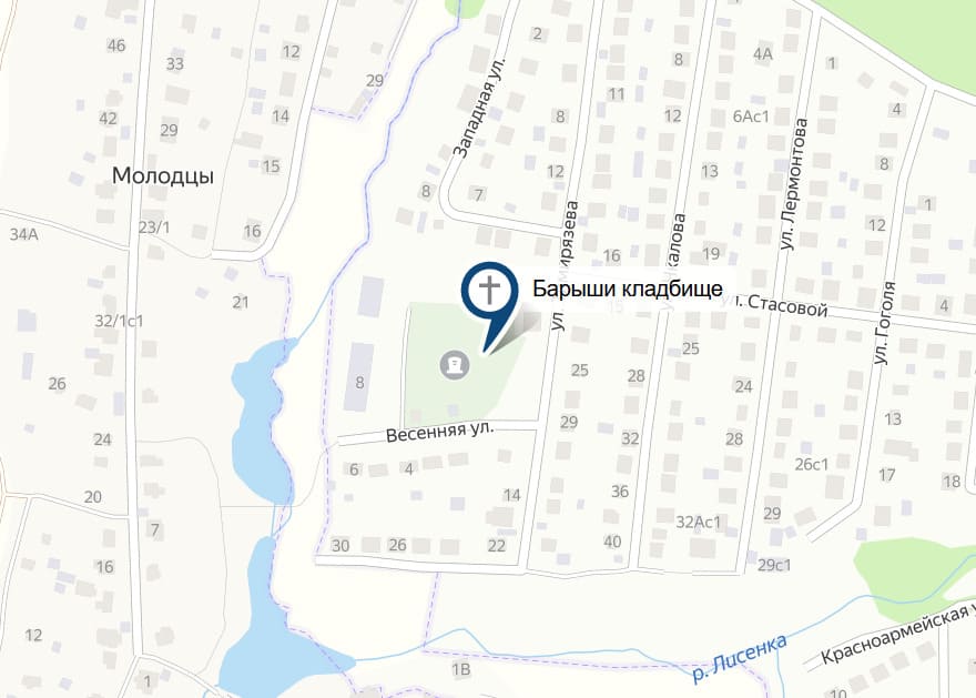 Кладбище Барыши на карте