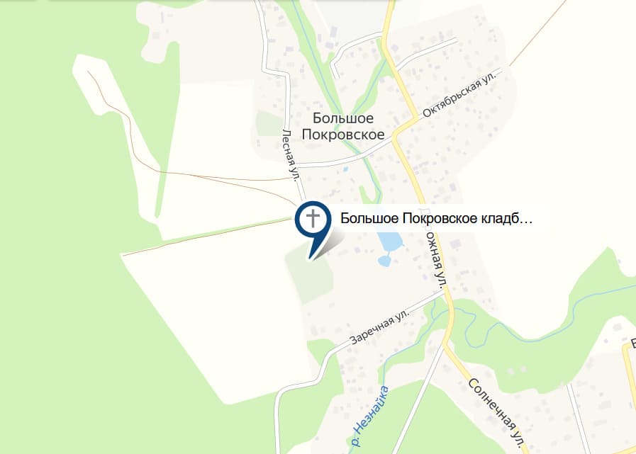 Большое Покровское кладбище на карте