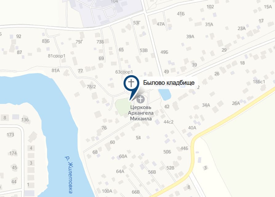 Кладбище Былово на карте