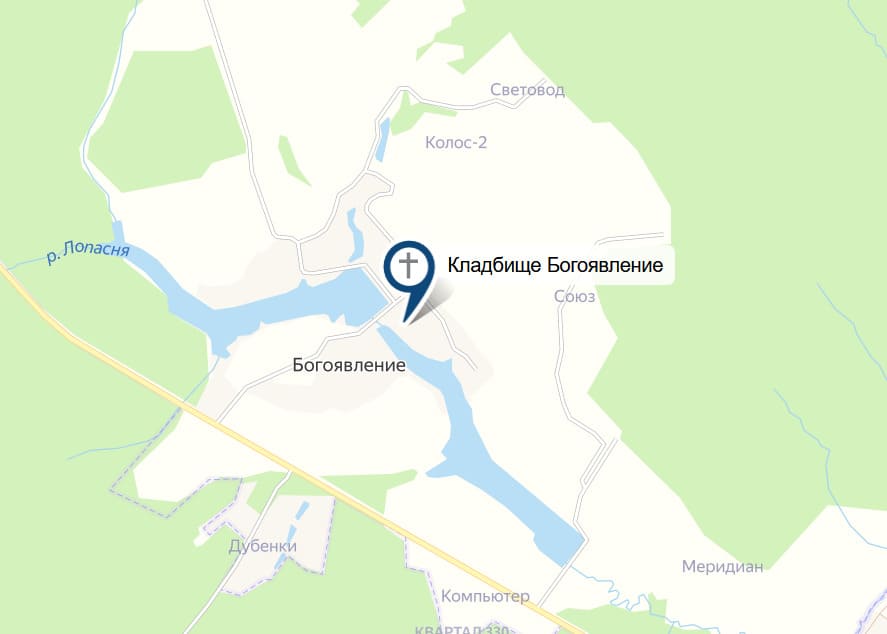 Кладбище Богоявление на карте
