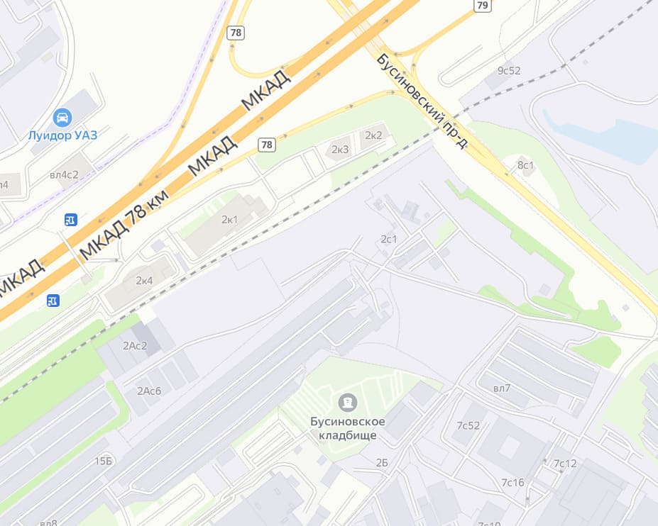 Бусиновское кладбище на карте