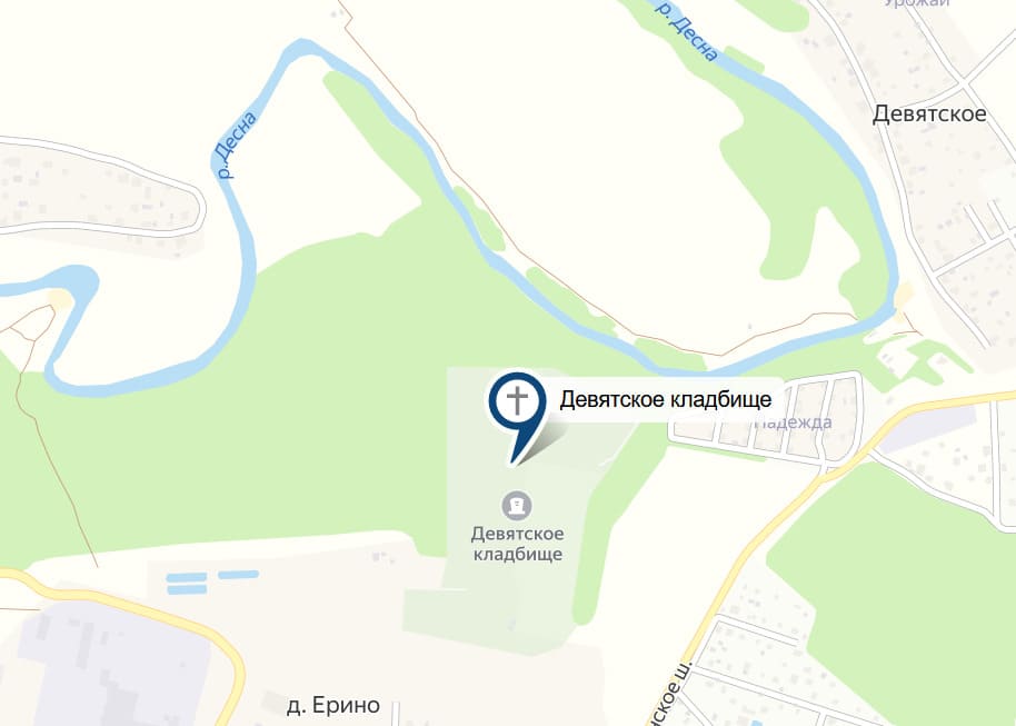 Девятское кладбище на карте