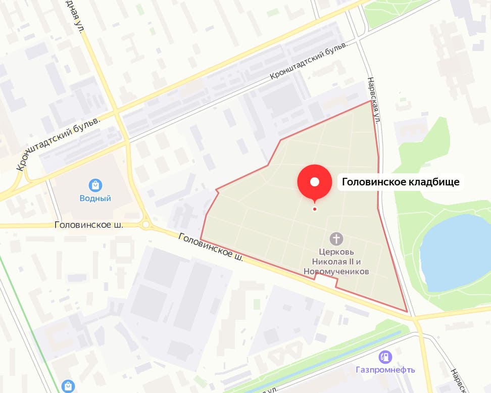 Головинское кладбище на карте