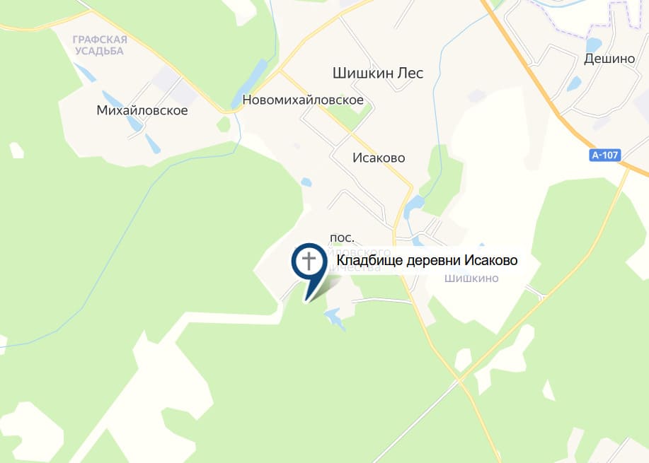 Кладбище Исаково на карте