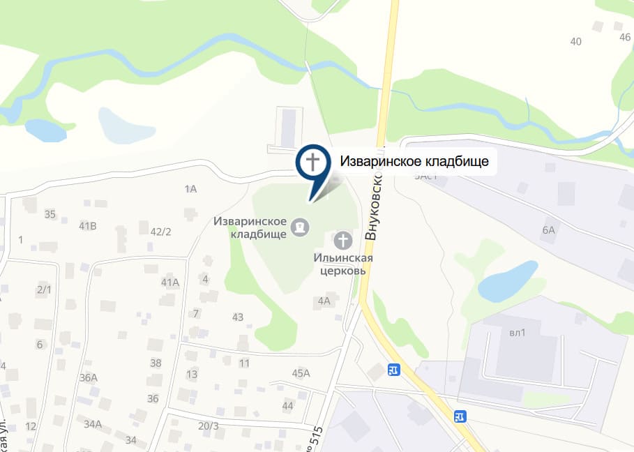 Изваринское кладбище на карте