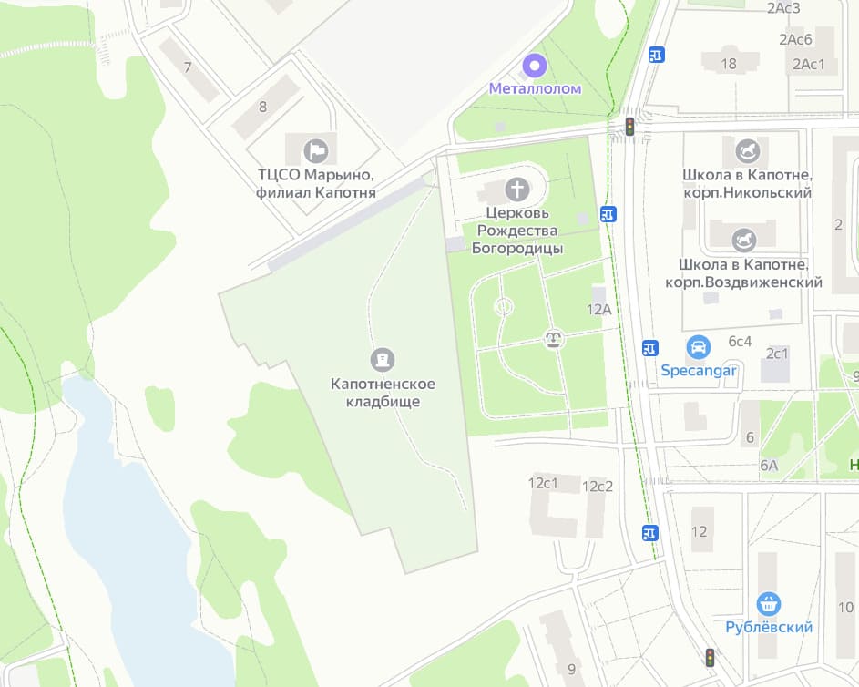 Капотнeнское кладбище на карте