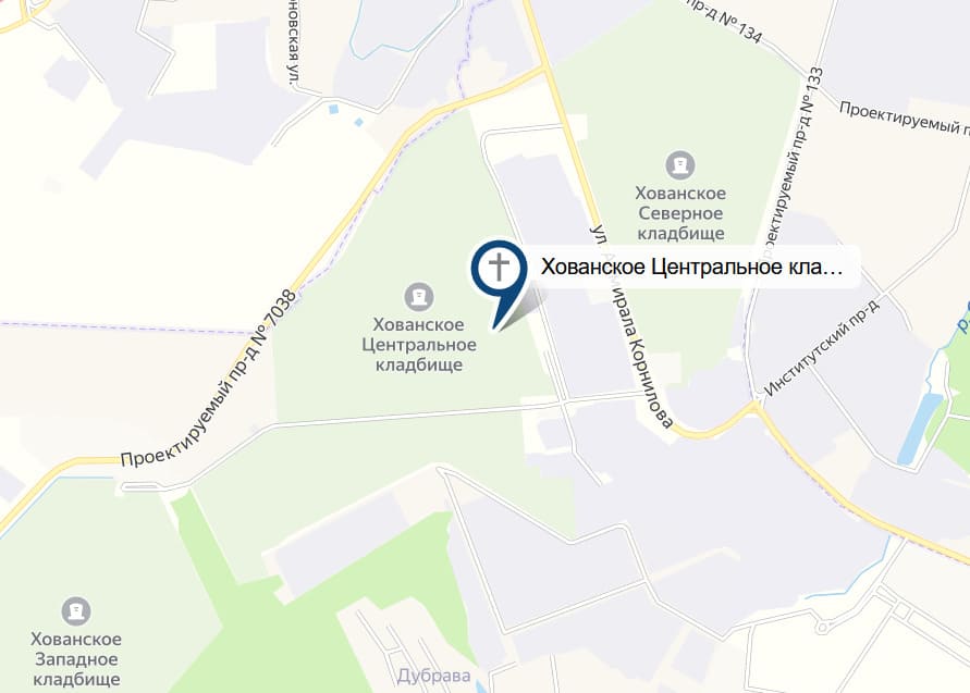 Хованское кладбище на карте