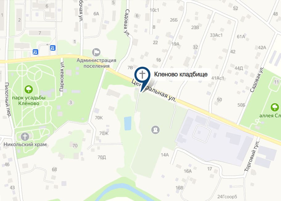 Кладбище Кленово на карте