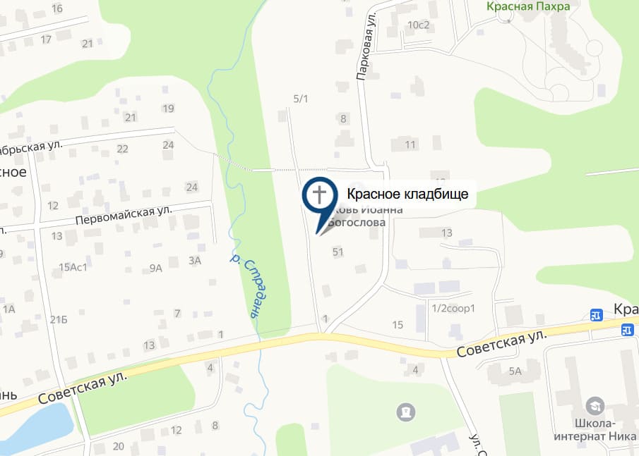 Кладбище Красное на карте