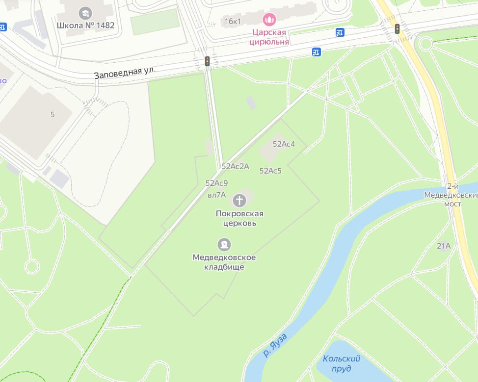 Медведковское кладбище на карте