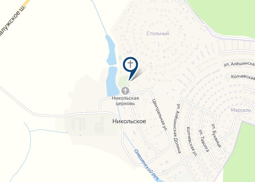 Никольское кладбище на карте