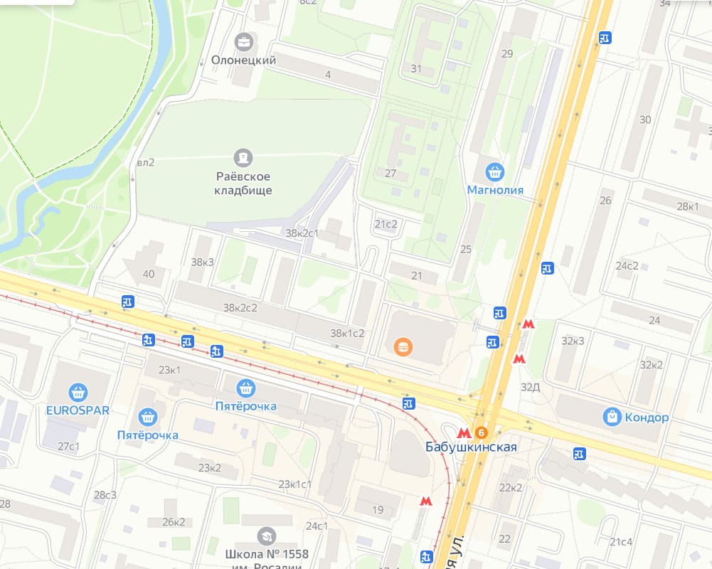 Раевское кладбище на карте