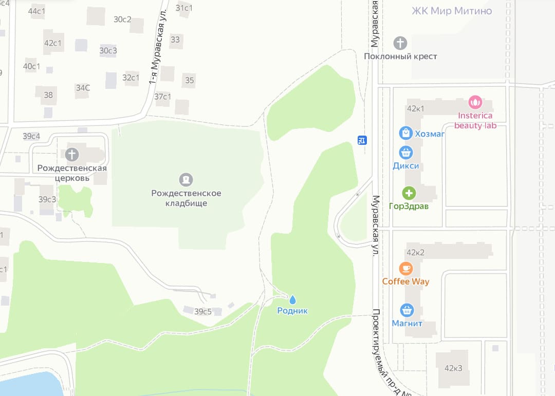 Рождественское кладбище на карте