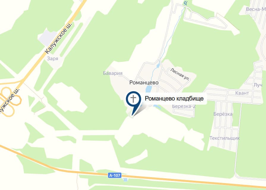 Кладбище Романцево на карте