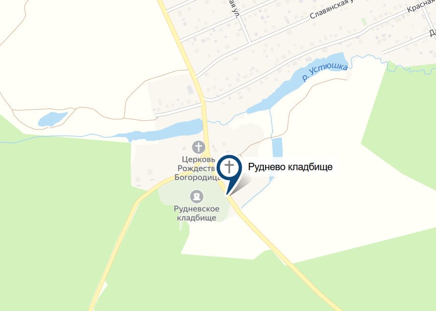 Кладбище Руднево на карте