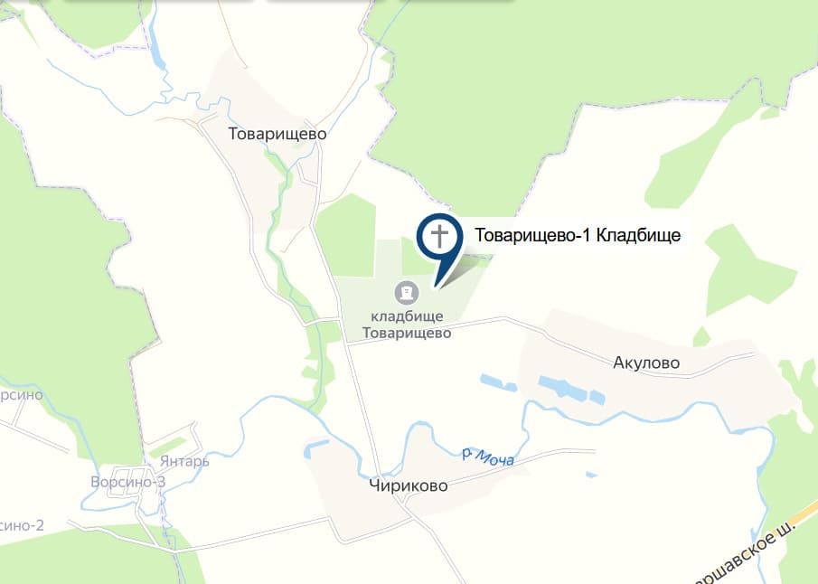 Кладбище Товарищево-1 на карте