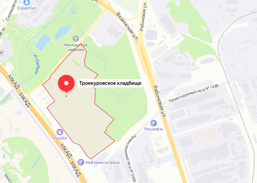 Троекуровское кладбище на карте