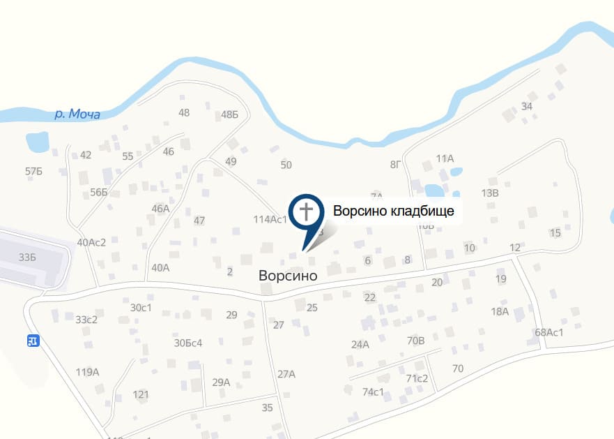 Кладбище Ворсино на карте