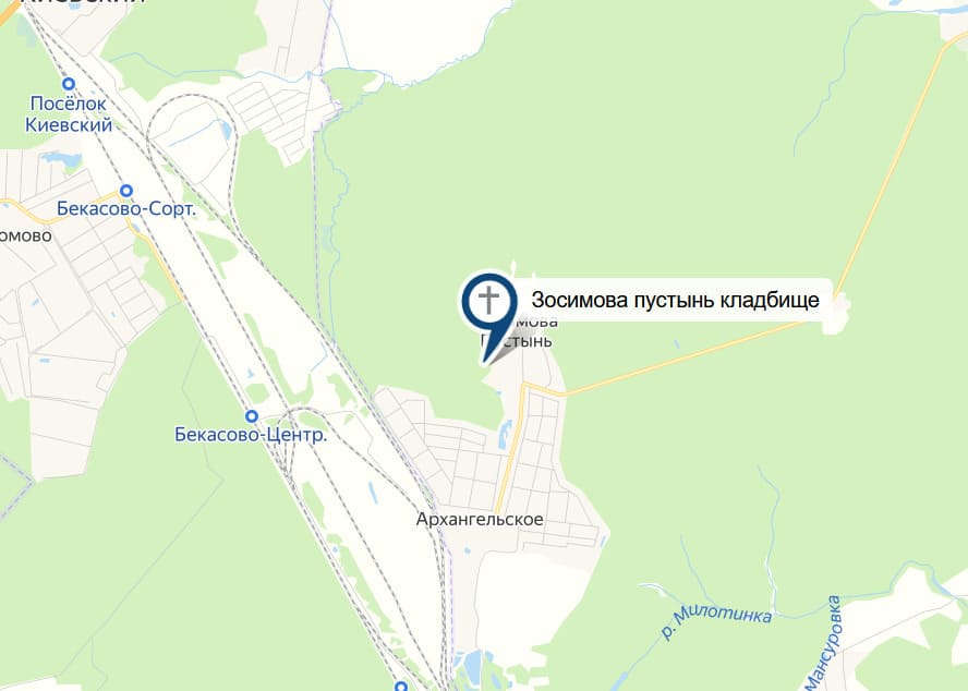 Зосимова пустынь кладбище на карте